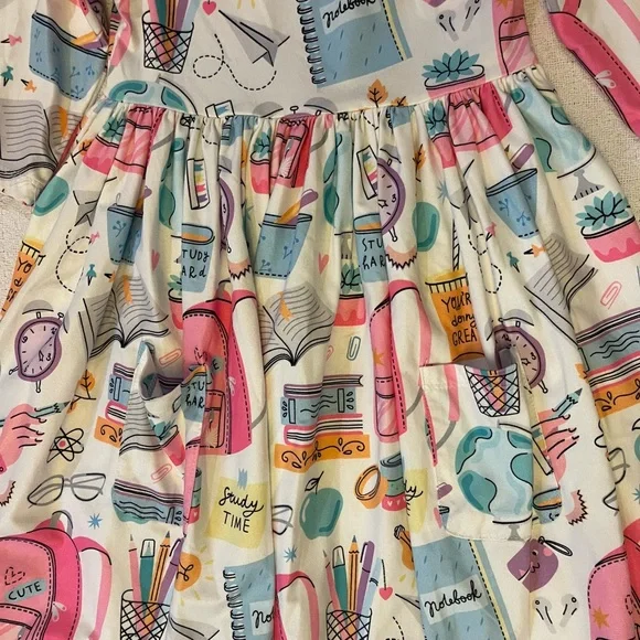 Mila & Rose School is Cool 3/4 Sleeve Pocket Twirl Dress - Picture 5 of 5